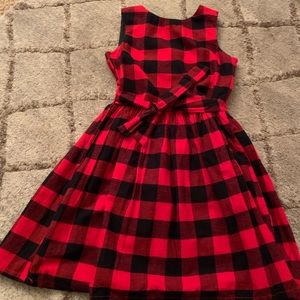 Red and black Christmas plaid dress